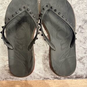 Christian Louboutin Black Studded Sandals